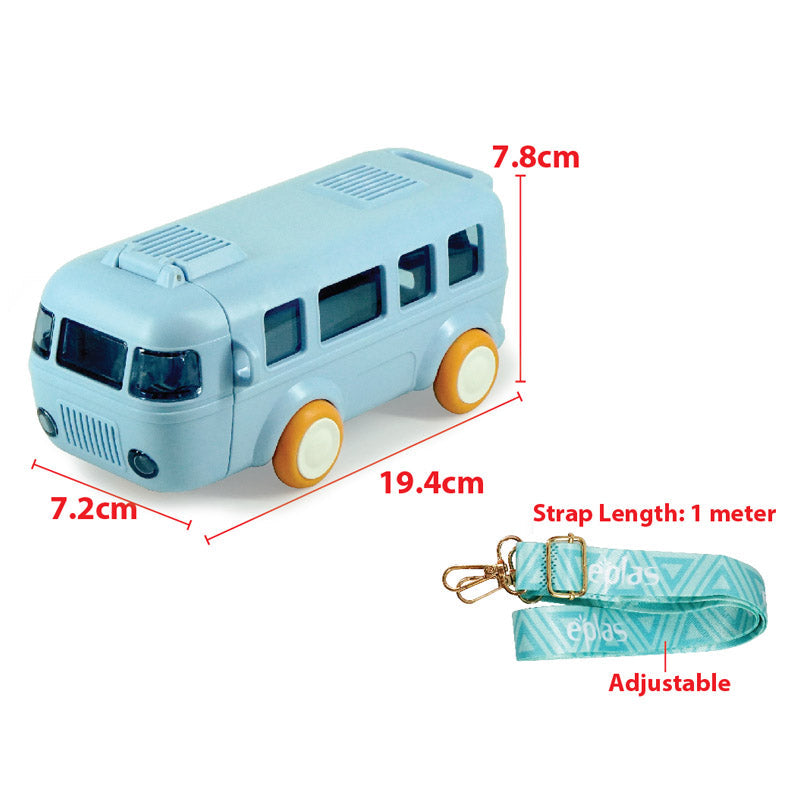 Mini Bus Water Bottle with Straw π₯€ & Strap