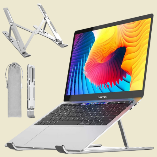 Aluminium Adjustable metallic portable laptop stand