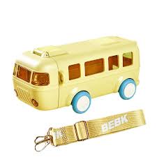 Mini Bus Water Bottle with Straw π₯€ & Strap
